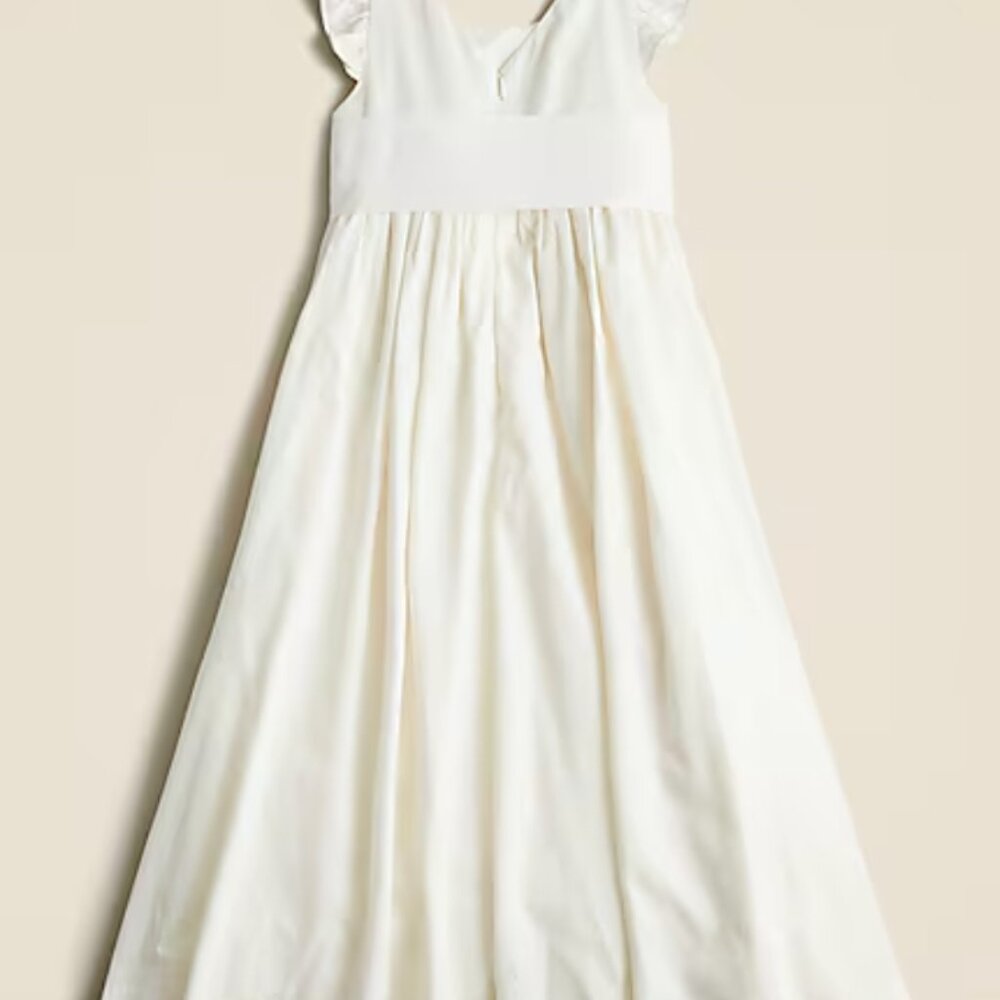 J Crew Girls' flutter-sleeve dress - Ivory - NWT